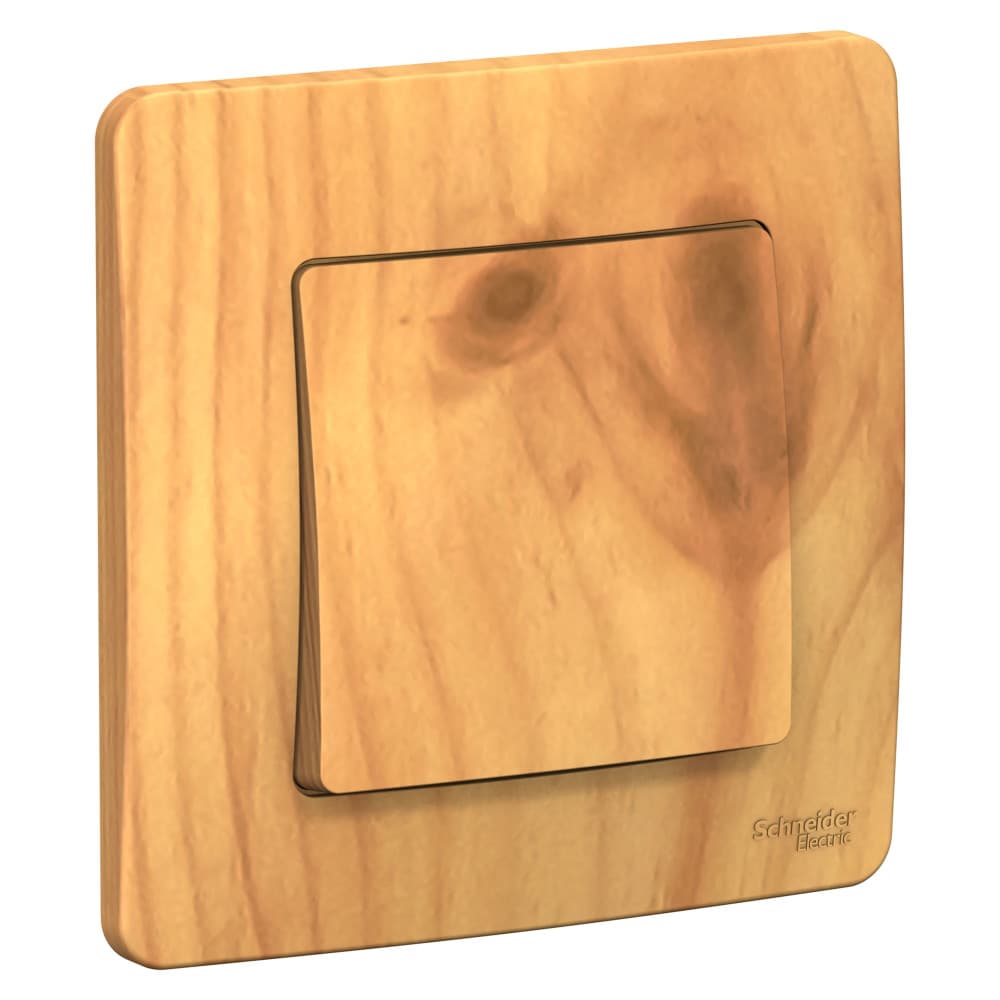 Выключатель одноклавишный проходной Systeme Electric Blanca BLNVS010605, цвет ясень, для управления светом из двух мест, скрытый монтаж.