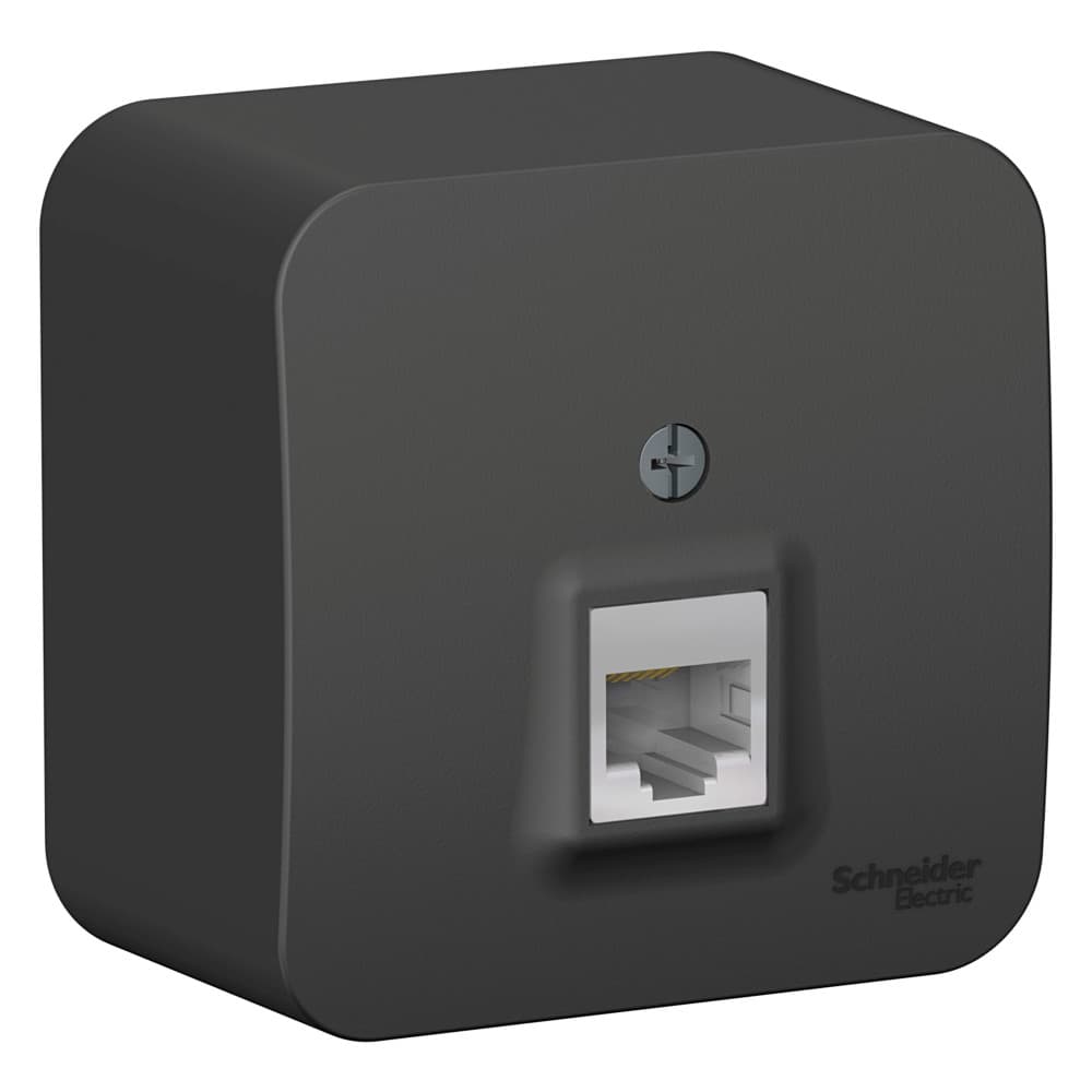 Розетка компьютерная (интернет) Systeme Electric Blanca BLNIA045006, цвет антрацит, разъем RJ45 Cat.5e.