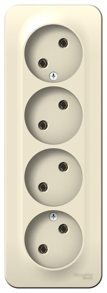 Розетка четверная без заземления Systeme (Schneider) Electric Blanca BLNRA000412 (молочный)