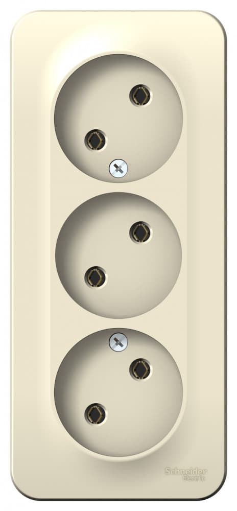 Розетка тройная без заземления Systeme (Schneider) Electric Blanca BLNRA000312 (молочный)