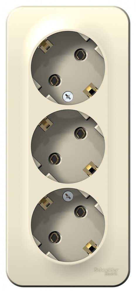 Розетка тройная с заземлением Systeme (Schneider) Electric Blanca BLNRA010312 (молочный)