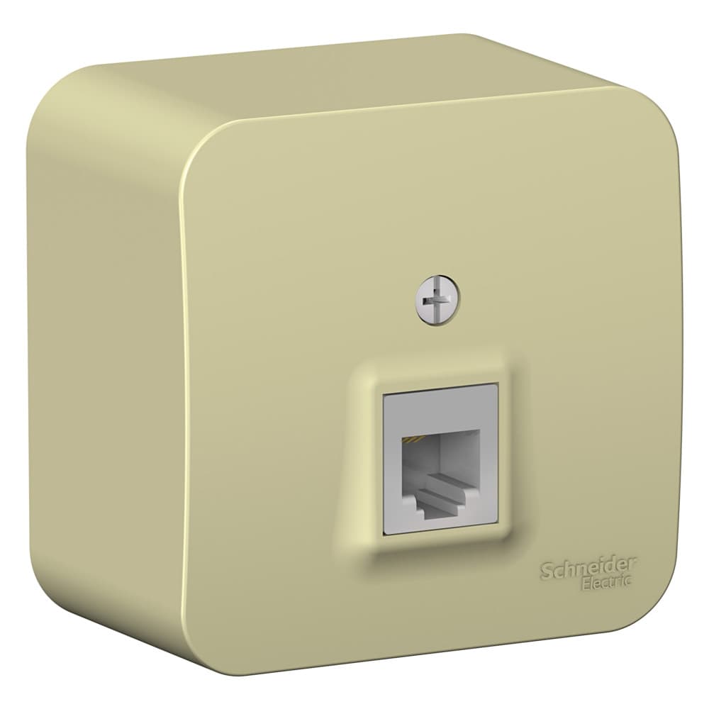 Розетка телефонная Systeme Electric Blanca BLNIA011007, цвет бежевый, разъем RJ11.