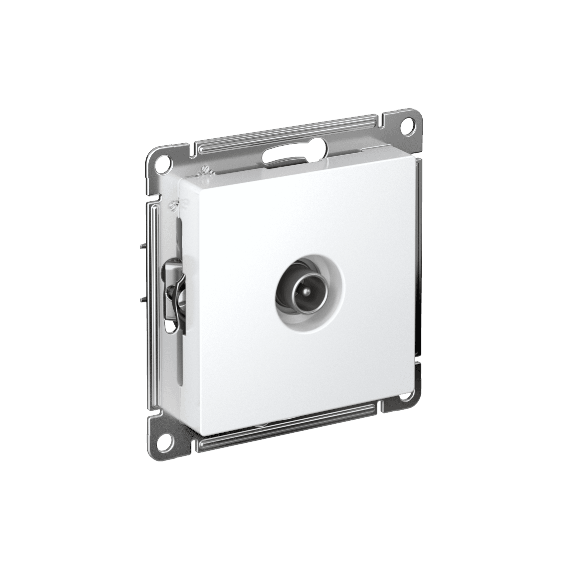 Розетка TV проходная Systeme Electric AtlasDesign ATN000192, цвет белый, механизм, для скрытого монтажа, с потерями 4 дБ