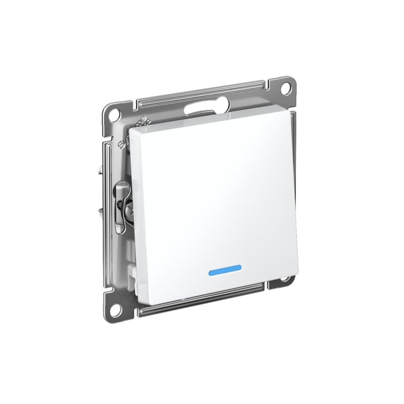 Выключатель одноклавишный Systeme Electric ATLASDESIGN с подсветкой (белый)