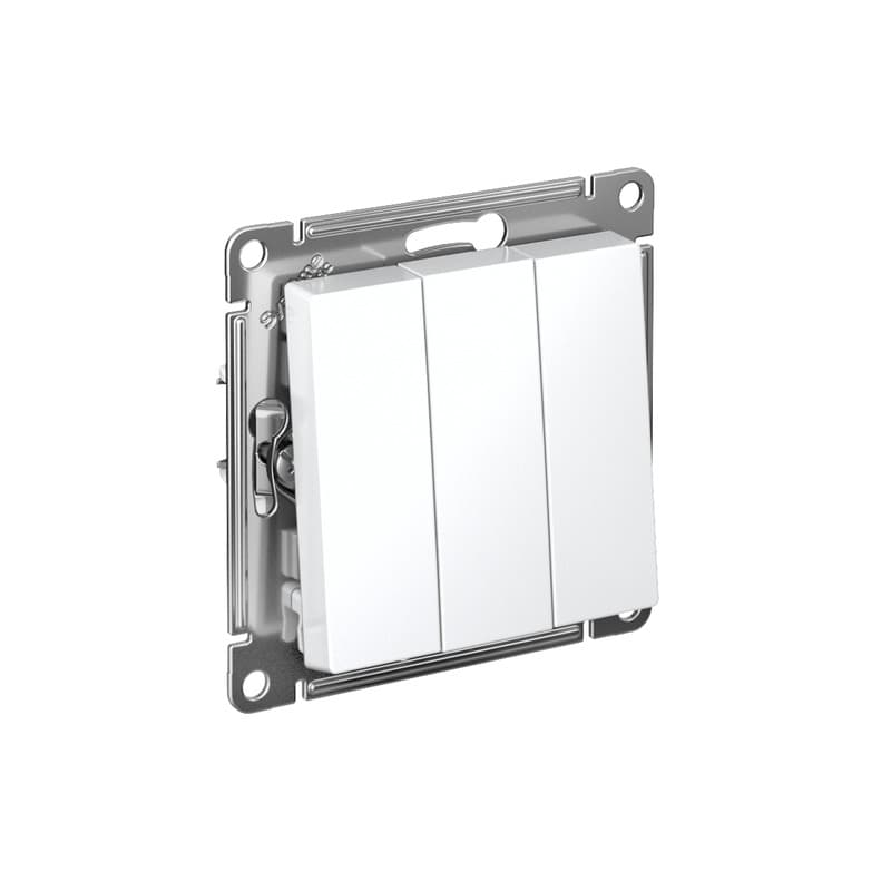 Выключатель трёхклавишный Systeme Electric ATLASDESIGN ATN000131 (белый)