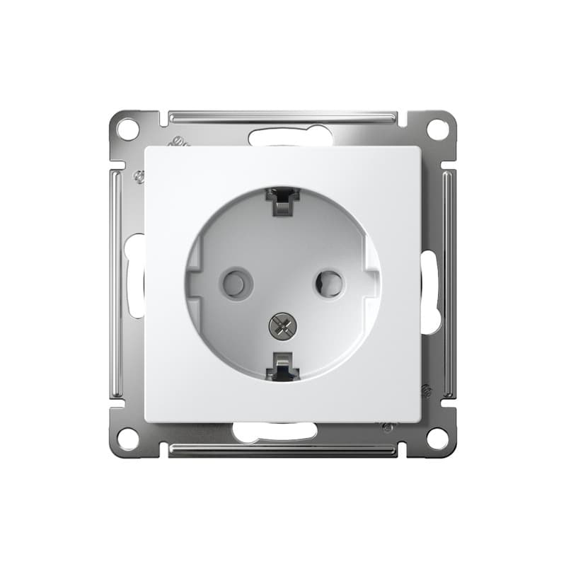 Розетка с заземлением и защитными шторками Systeme (Schneider) Electric AtlasDesign ATN000145 (белый)