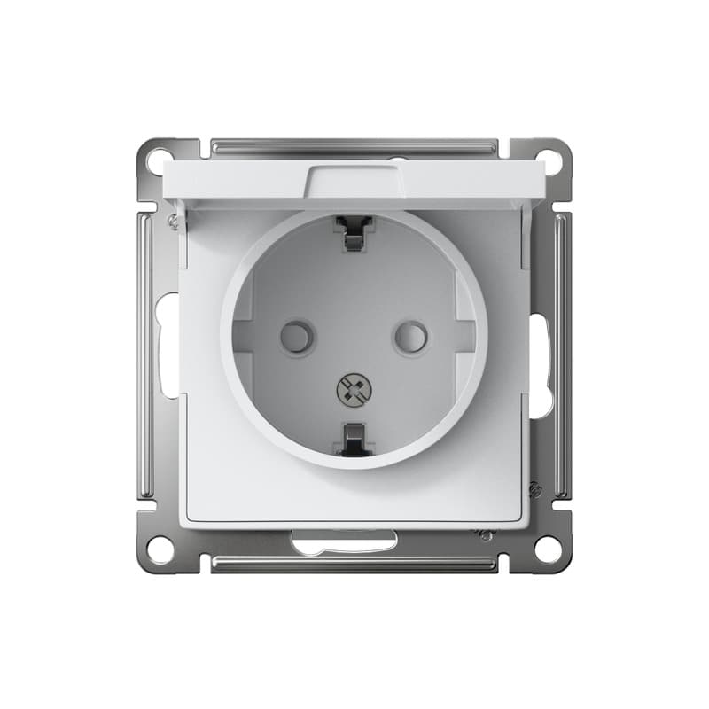 Розетка ATN000146 ATLASDESIGN с заземлением , защитными шторками и крышкой