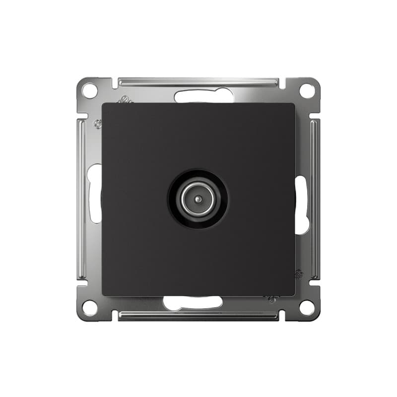 Розетка TV антенная Systeme Electric ATLASDESIGN карбон ATN001093 — Electrica Shop - вид спереди