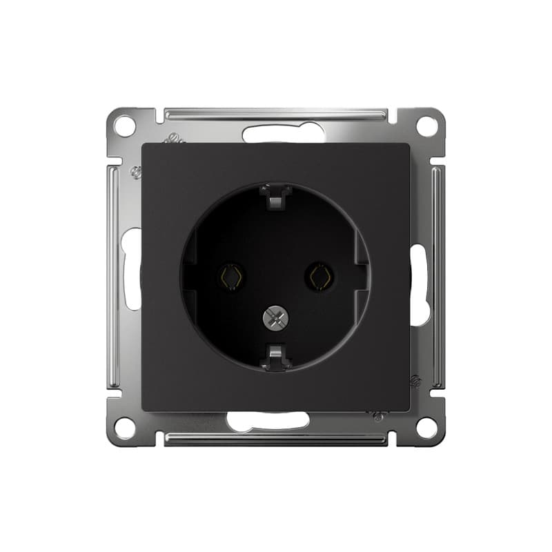 Розетка с заземлением Systeme (Schneider) Electric AtlasDesign ATN001043 (карбон)