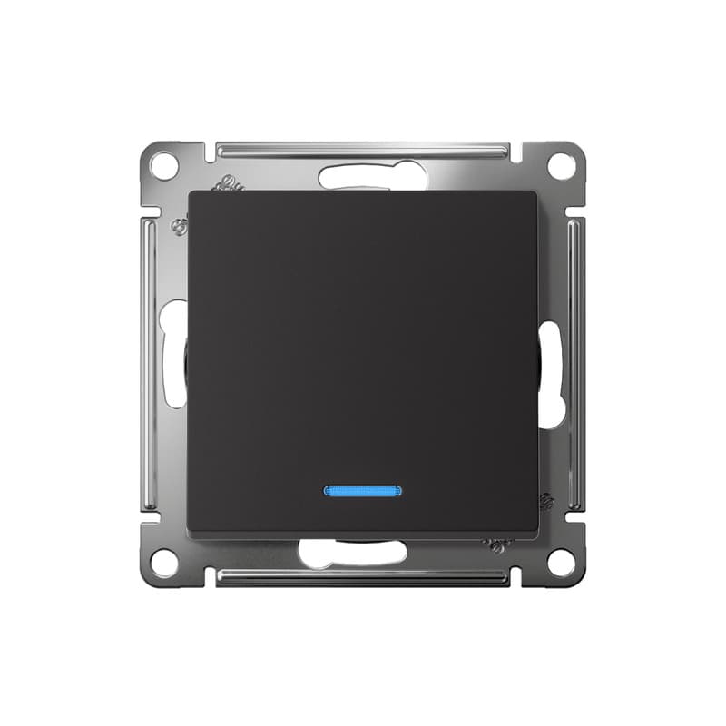 Выключатель 1-клавишный с подсветкой Systeme (Schneider) Electric AtlasDesign ATN001013 (карбон)