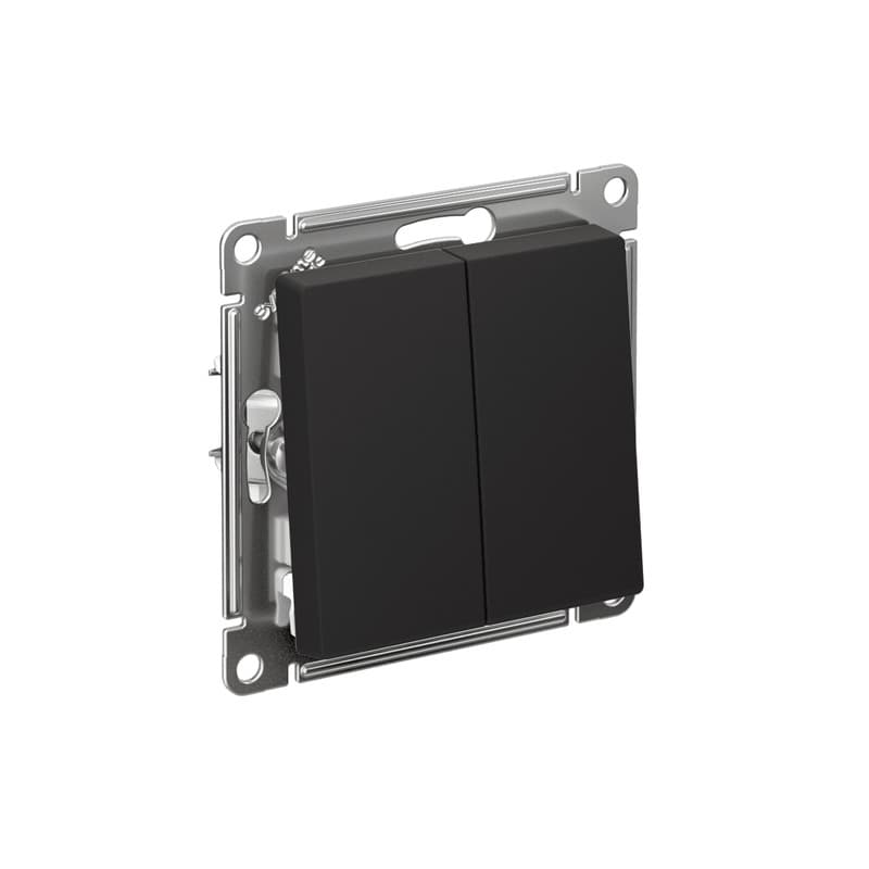 Выключатель двухклавишный Systeme Electric ATLASDESIGN карбон ATN001051