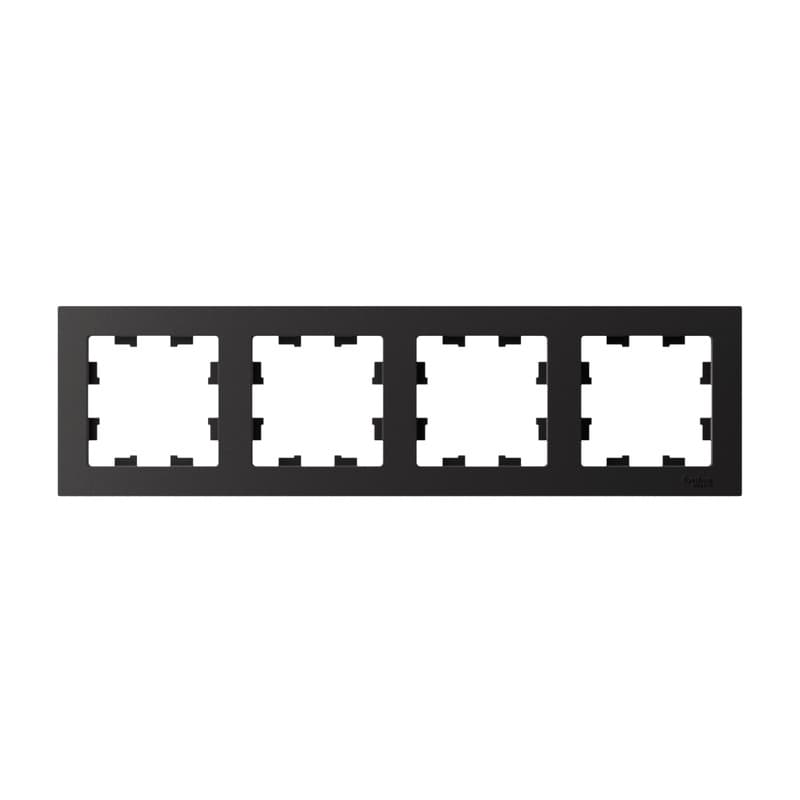 Рамка для выключателей и розеток Systeme (Schneider) Electric AtlasDesign 4-местная ATN001004 (карбон)