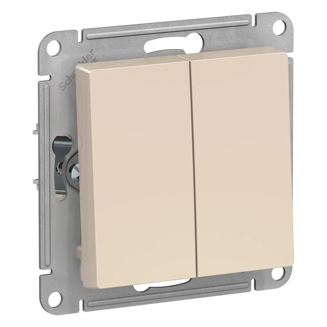 Выключатель двухкнопочный Systeme Electric AtlasDesign ATN000217 бежевый