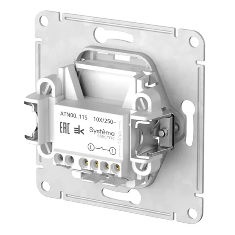 Выключатель 1-клавишный Systeme (Schneider) Electric AtlasDesign ATN000211S (бежевый, с быстрозажимными клеммами)