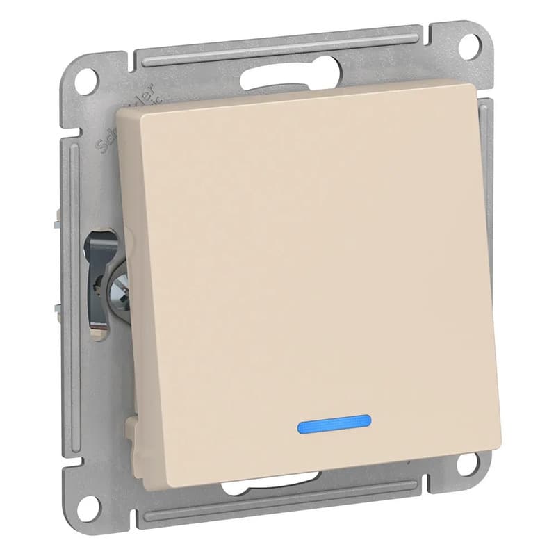 Выключатель проходной Systeme Electric AtlasDesign ATN000263 бежевый с подсветкой