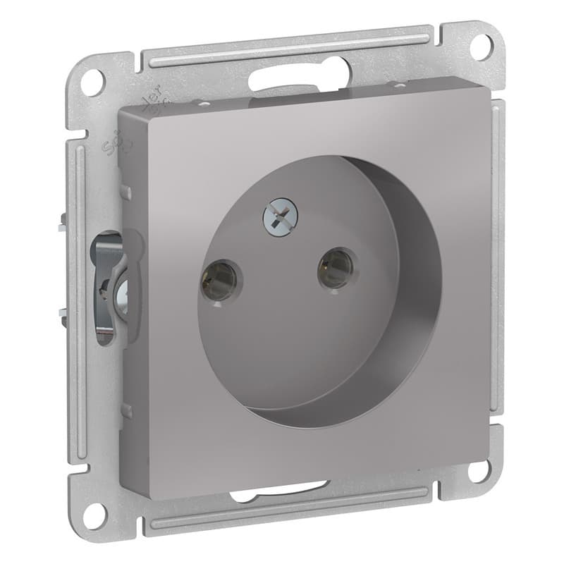 Розетка без заземления Schneider Electric AtlasDesign серебристый ATN000341