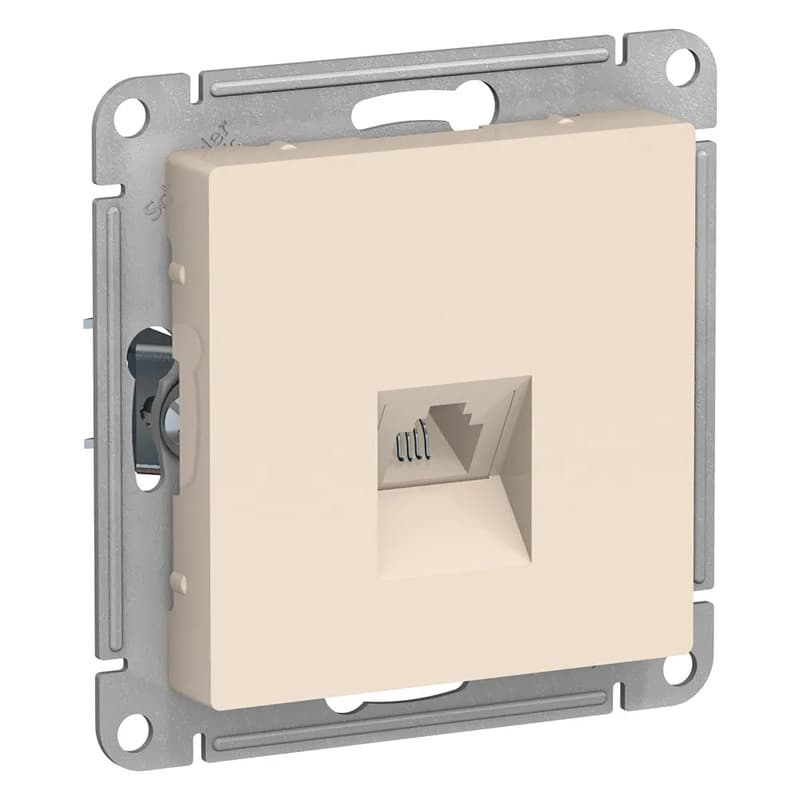 Розетка телефонная Systeme Electric AtlasDesign ATN000281 бежевая с разъемом RJ-11