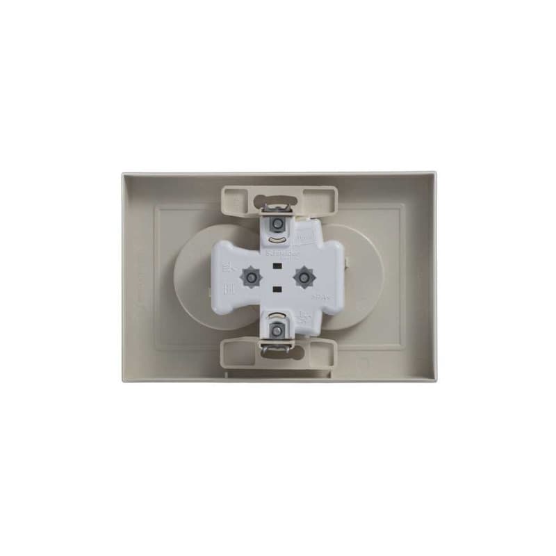 Розетка двойная без заземления Systeme (Schneider) Electric AtlasDesign ATN000220 (бежевая)