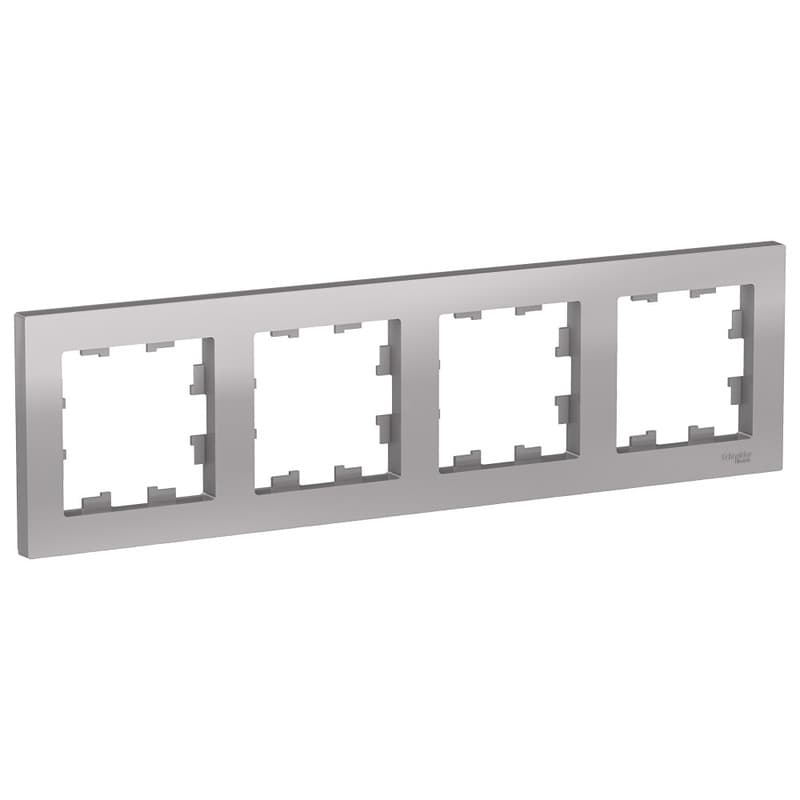 Рамка Schneider Electric AtlasDesign 4-местная алюминий ATN000304