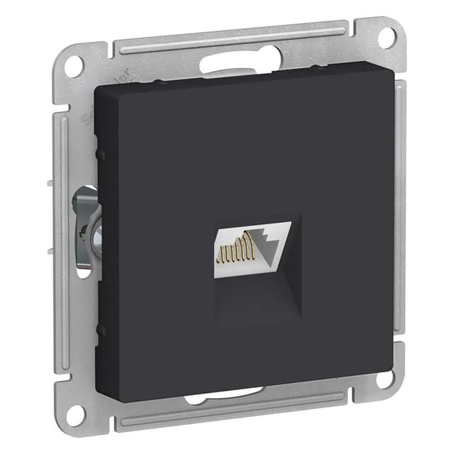 Розетка компьютерная RJ45 Systeme Electric AtlasDesign для подключения к интернету, цвет карбон