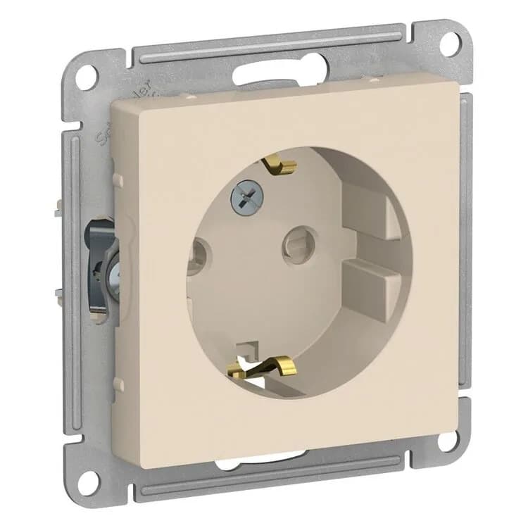 Розетка Systeme Electric AtlasDesign ATN000245 бежевая с заземлением и защитными шторками - старое фото