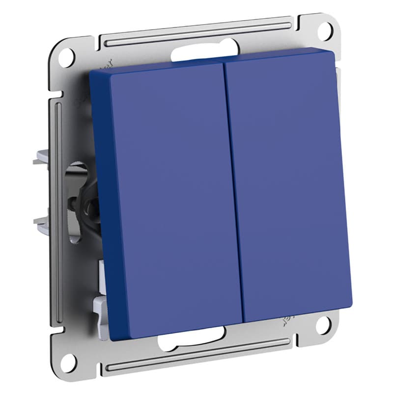Выключатель двухклавишный проходной Schneider Electric AtlasDesign аквамарин ATN001165
