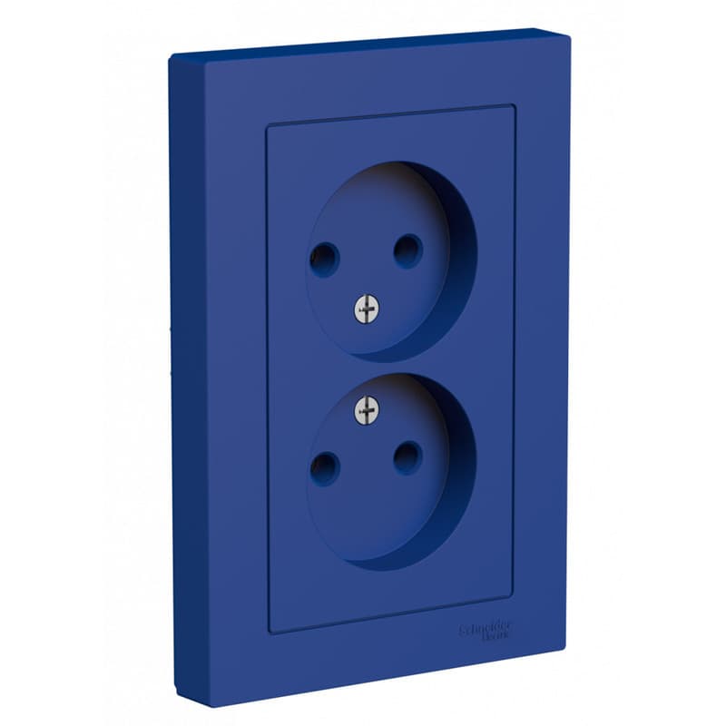 Розетка двойная без заземления Schneider Electric AtlasDesign аквамарин ATN001120