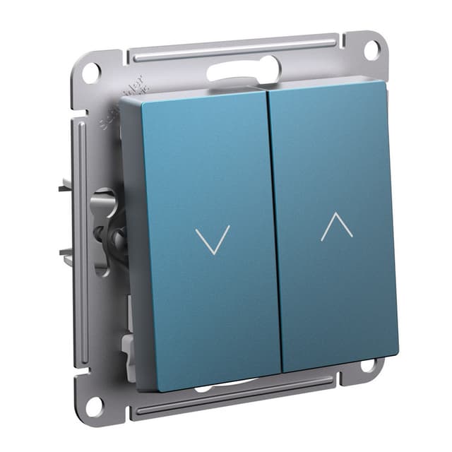 Выключатель двухклавишный для жалюзи Schneider Electric AtlasDesign изумруд ATN000819