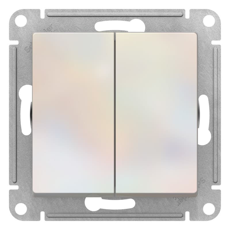 Выключатель двухклавишный перекрестный Schneider Electric AtlasDesign жемчуг ATN000473