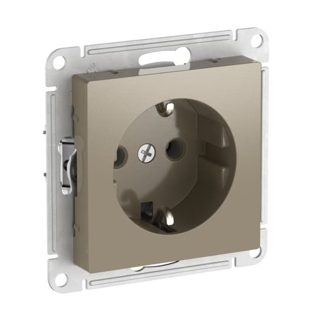 Розетка с заземлением Schneider Electric AtlasDesign шампань ATN000543