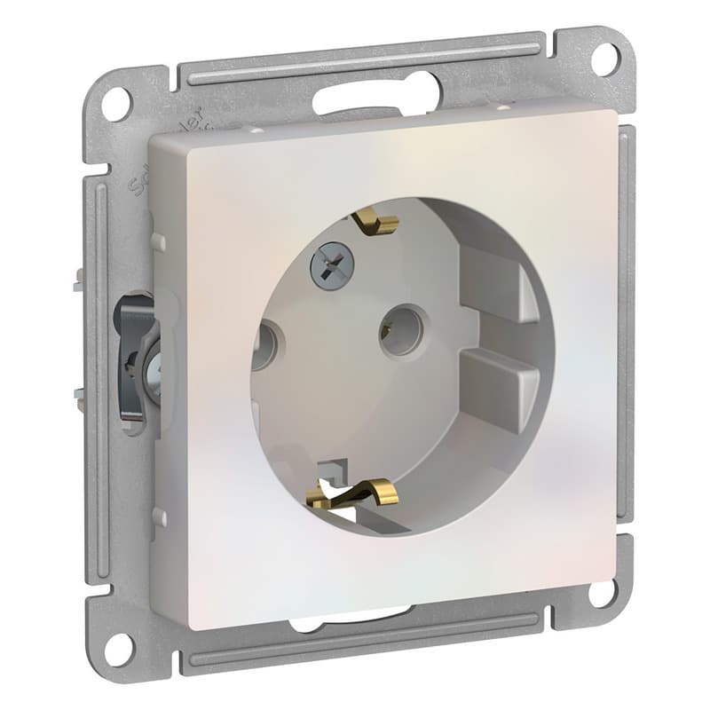 Розетка с заземлением Schneider Electric AtlasDesign жемчуг ATN000443
