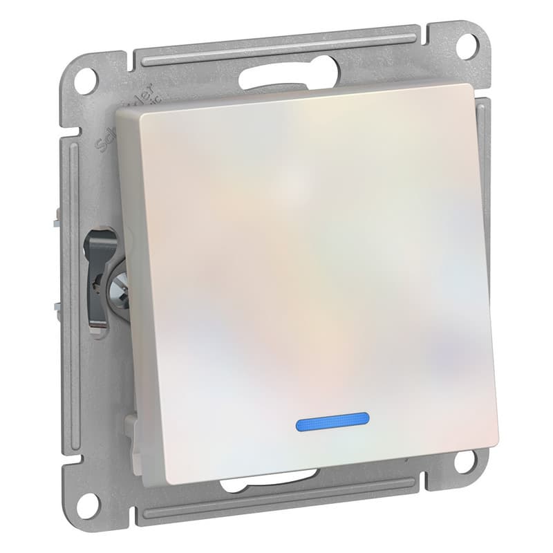 Выключатель одноклавишный проходной с подсветкой Schneider Electric AtlasDesign жемчуг ATN000463