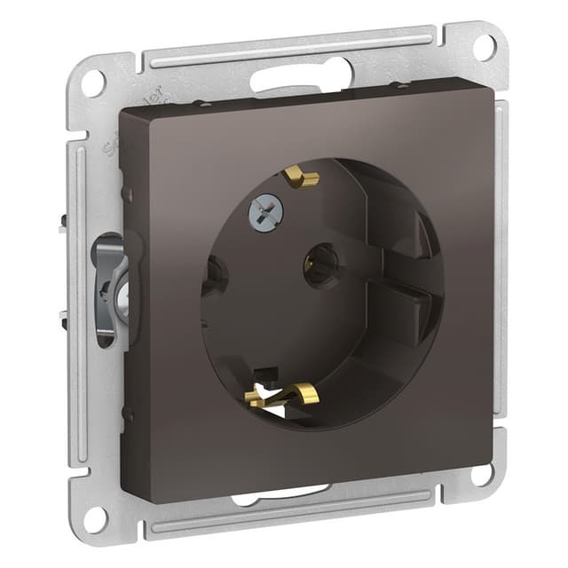 Розетка с заземлением Schneider Electric AtlasDesign мокко ATN000643