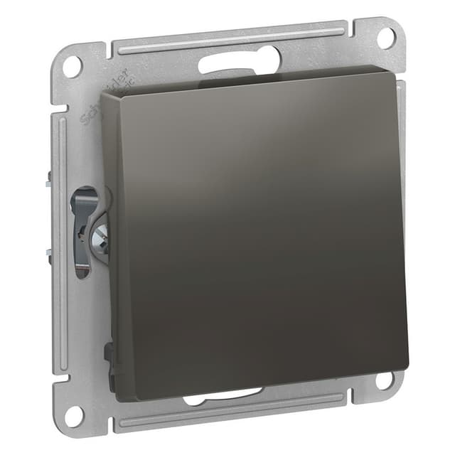 Выключатель одноклавишный проходной Schneider Electric AtlasDesign сталь ATN000961