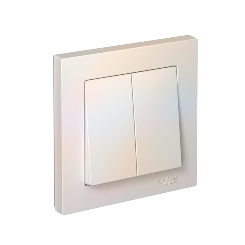 Выключатель двухклавишный Schneider Electric AtlasDesign жемчуг ATN000452