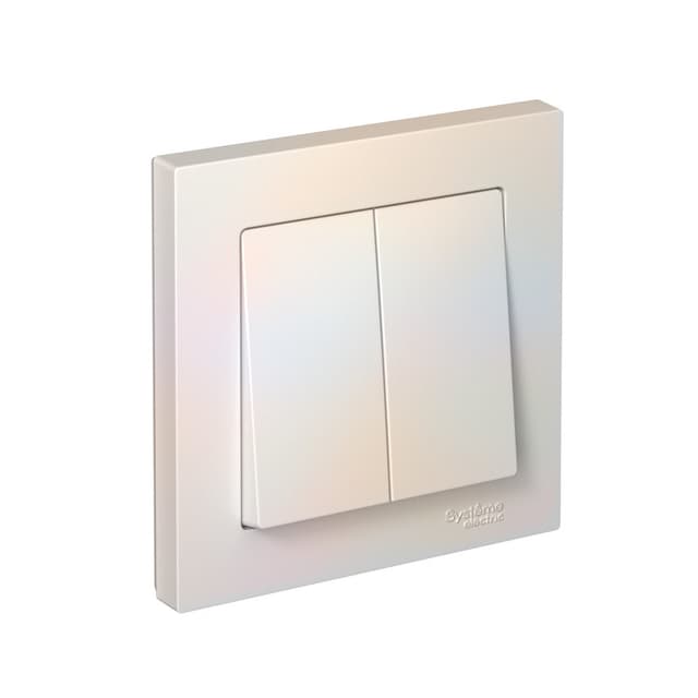 Выключатель двухклавишный Schneider Electric AtlasDesign жемчуг ATN000452