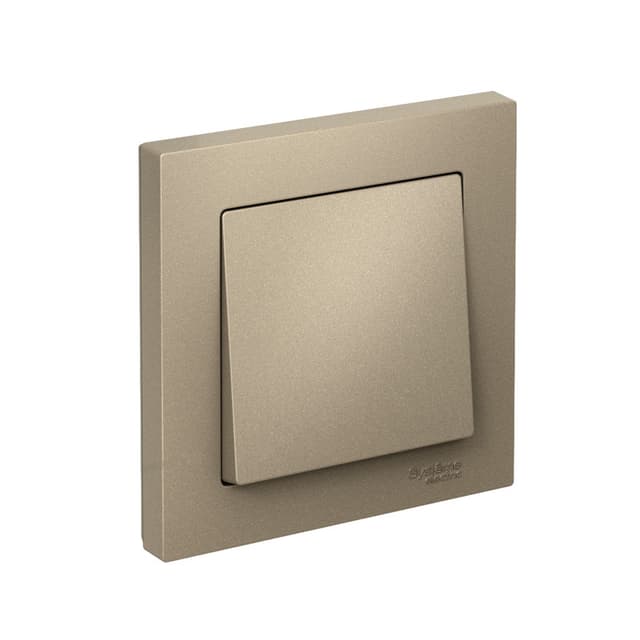 Выключатель одноклавишный Schneider Electric AtlasDesign шампань ATN000512