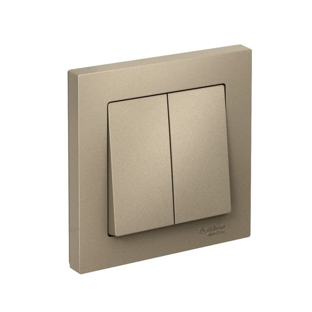 Выключатель двухклавишный Schneider Electric AtlasDesign шампань ATN000552