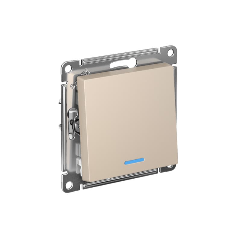 Выключатель одноклавишный с подсветкой Schneider Electric AtlasDesign песочный ATN001213
