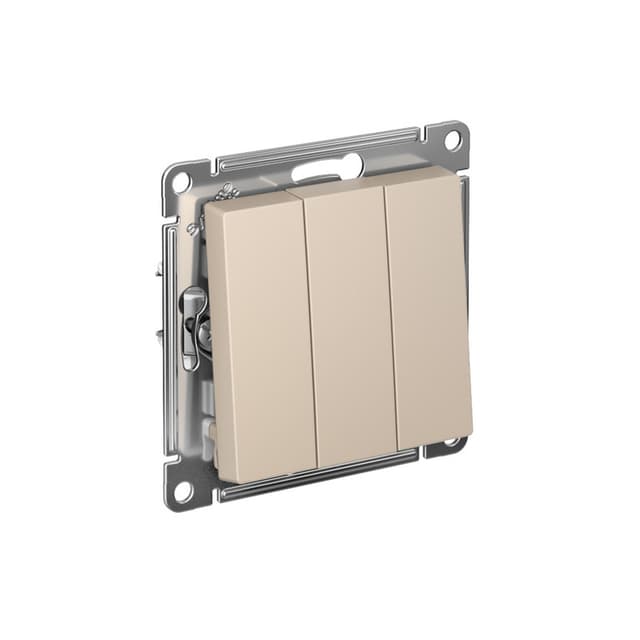 Выключатель трехклавишный Schneider Electric AtlasDesign песочный ATN001231