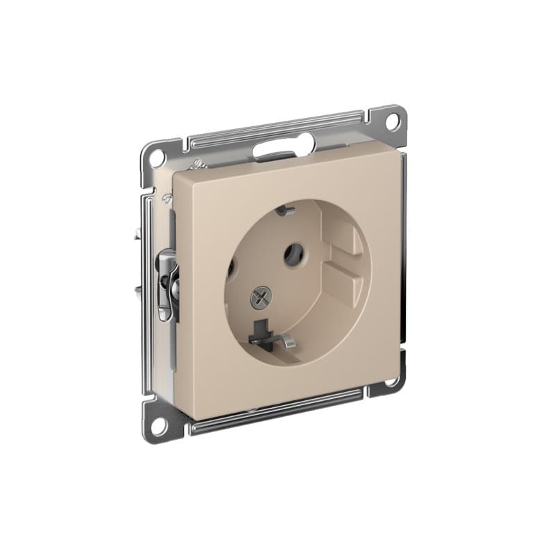 Розетка с заземлением Schneider Electric AtlasDesign песочный ATN001243