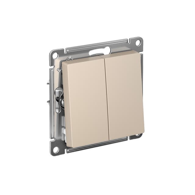 Выключатель двухкнопочный Schneider Electric AtlasDesign песочный ATN001217