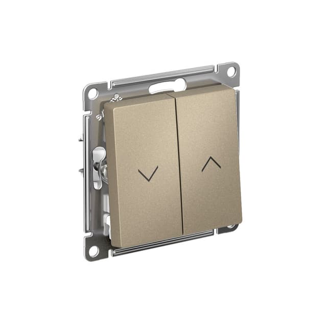 Выключатель двухклавишный для жалюзи Schneider Electric AtlasDesign шампань ATN000519