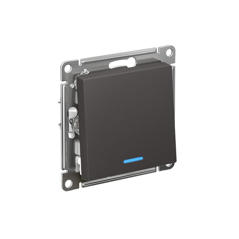 Выключатель одноклавишный с подсветкой Schneider Electric AtlasDesign базальт ATN001413