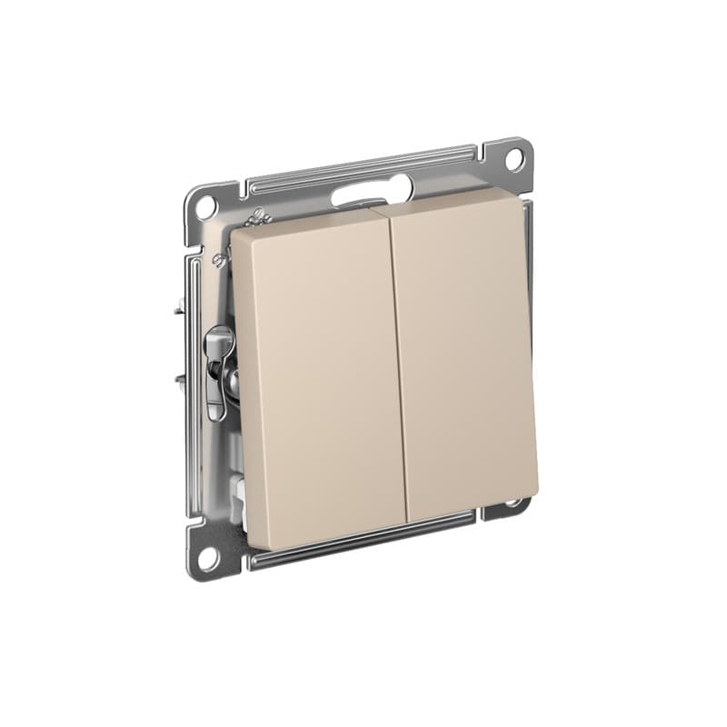 Выключатель двухклавишный перекрестный Schneider Electric AtlasDesign песочный ATN001273