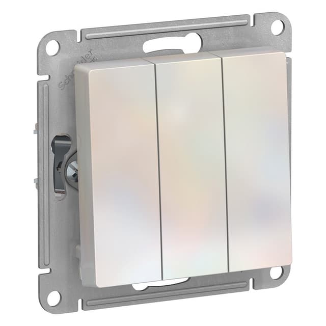 Выключатель трехклавишный Schneider Electric AtlasDesign жемчуг ATN000431