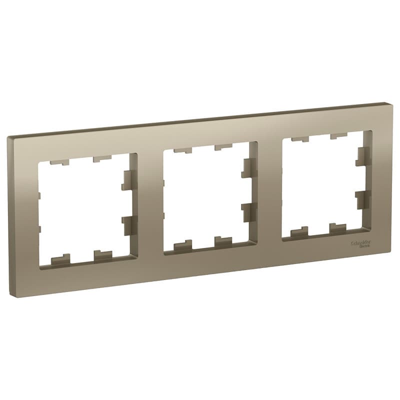 Рамка Schneider Electric AtlasDesign 3-местная шампань ATN000503
