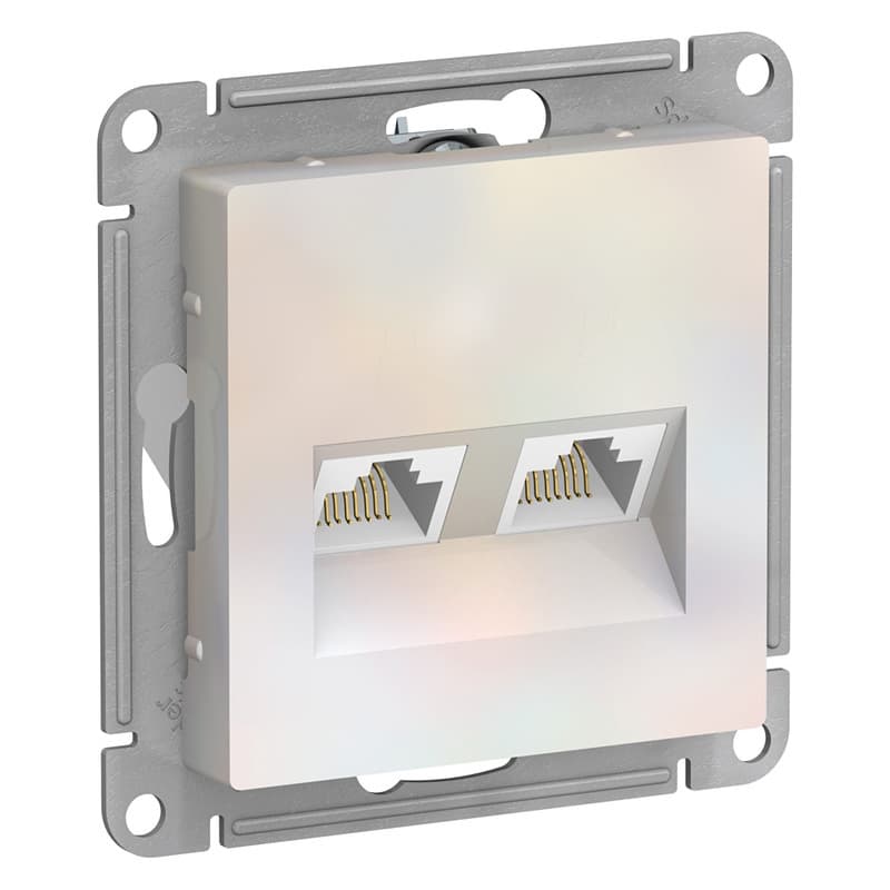 Розетка компьютерная двойная Schneider Electric AtlasDesign жемчуг ATN000485