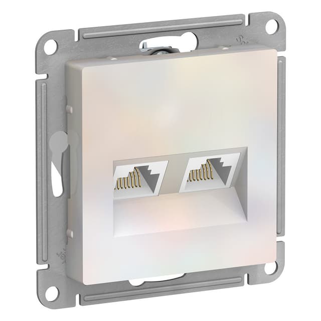Розетка компьютерная двойная Schneider Electric AtlasDesign жемчуг ATN000485