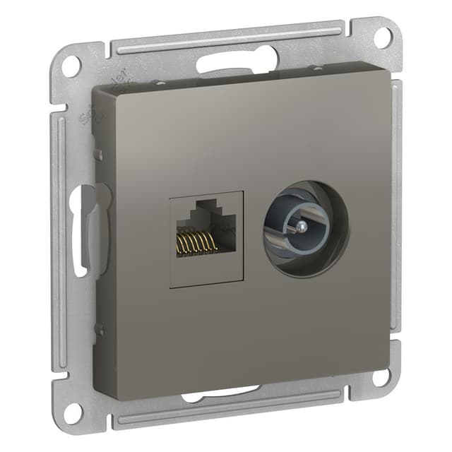 Розетка TV компьютерная Schneider Electric AtlasDesign сталь ATN000989